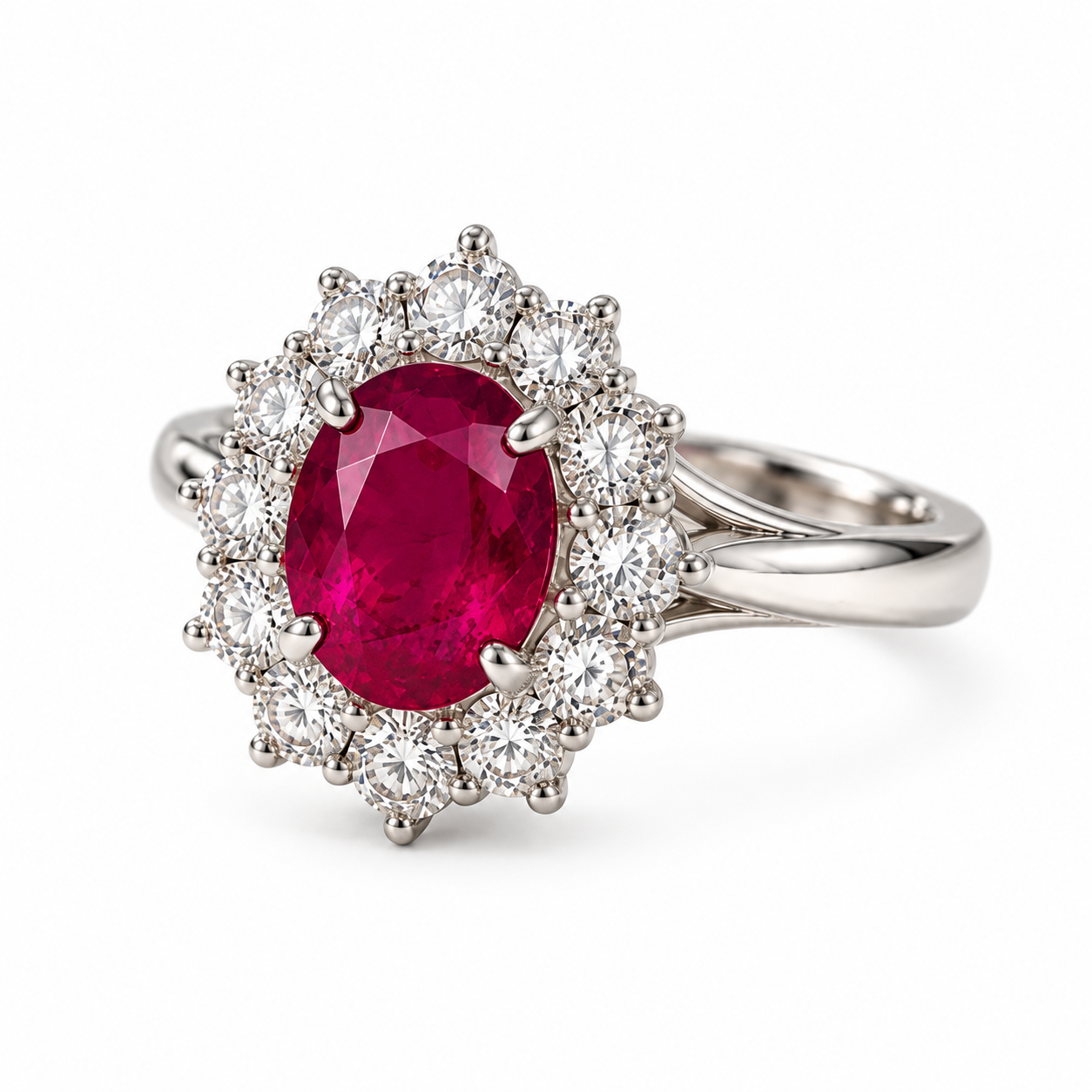 PT 천연 루비1.54ct ·다이아 0.78ct 반지 · 1